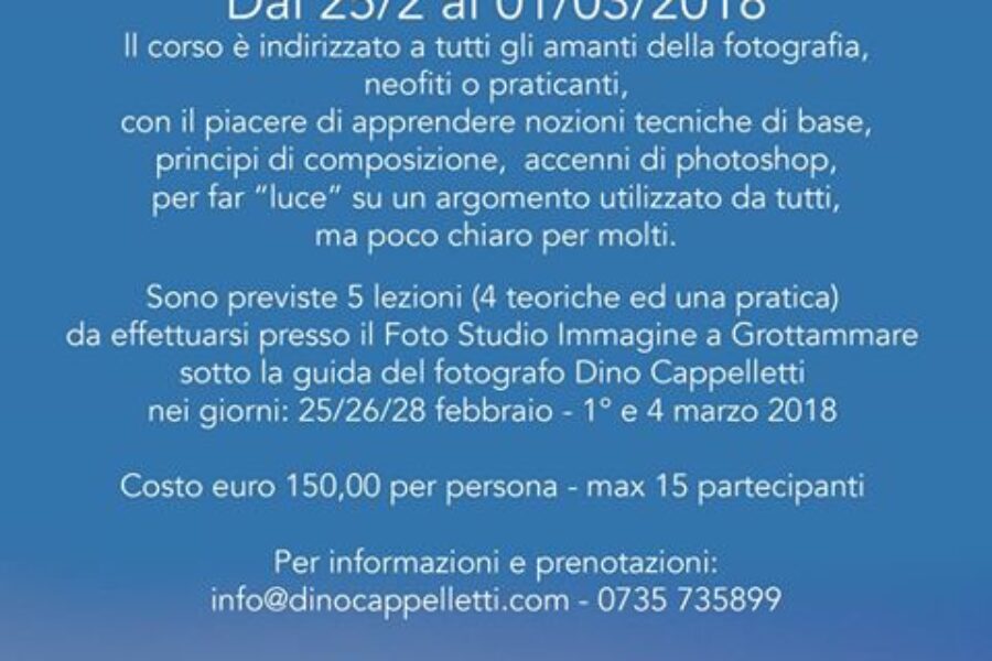 Nuovo Corso di Fotografia #corsodifotografia #dinocappelletti #grottammare #fotostudioimmagine