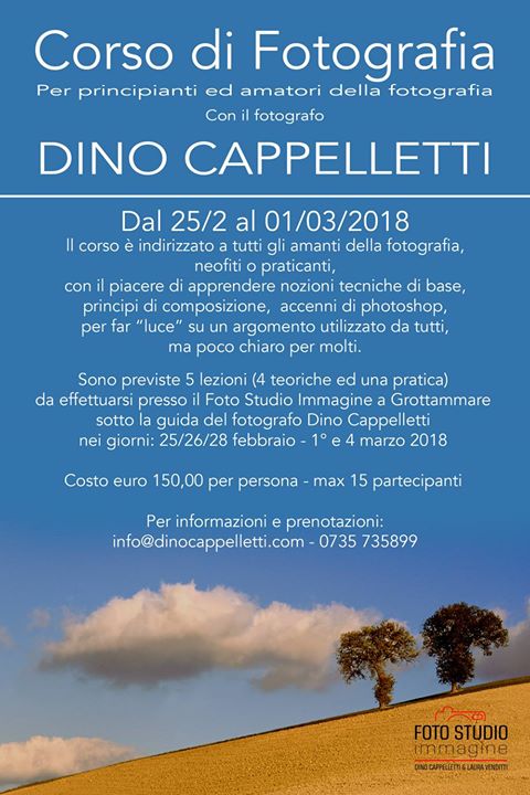 Nuovo Corso di Fotografia #corsodifotografia #dinocappelletti #grottammare #fotostudioimmagine